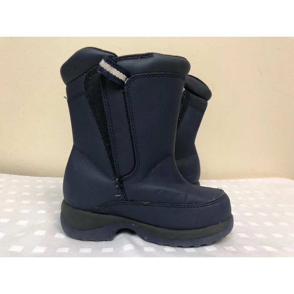 Lands End kids Insulated winter boots in navy color size US 10 M